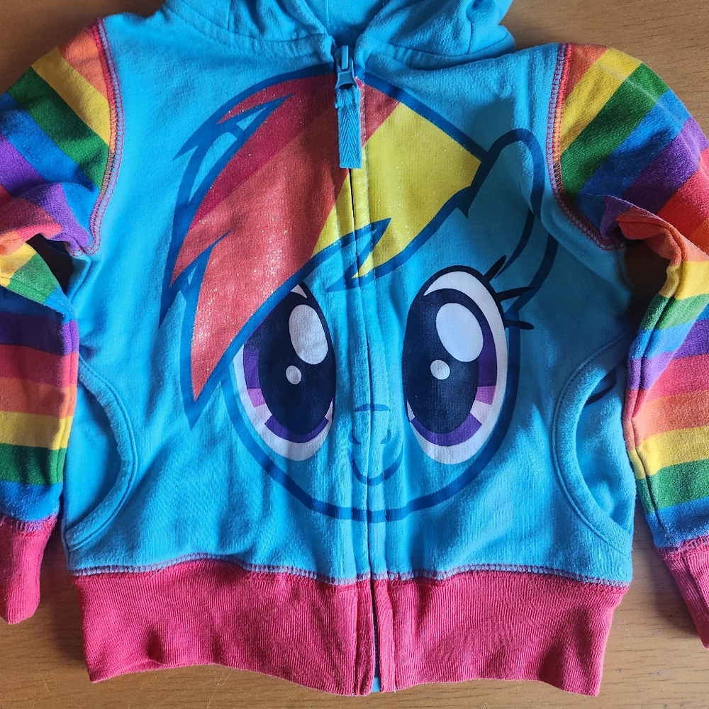My Little Pony Girls' Little Rainbow Dash Blue Multi Colored Hoodie - Picture 3 of 10